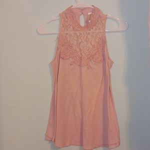 Light pink with lace front tang top